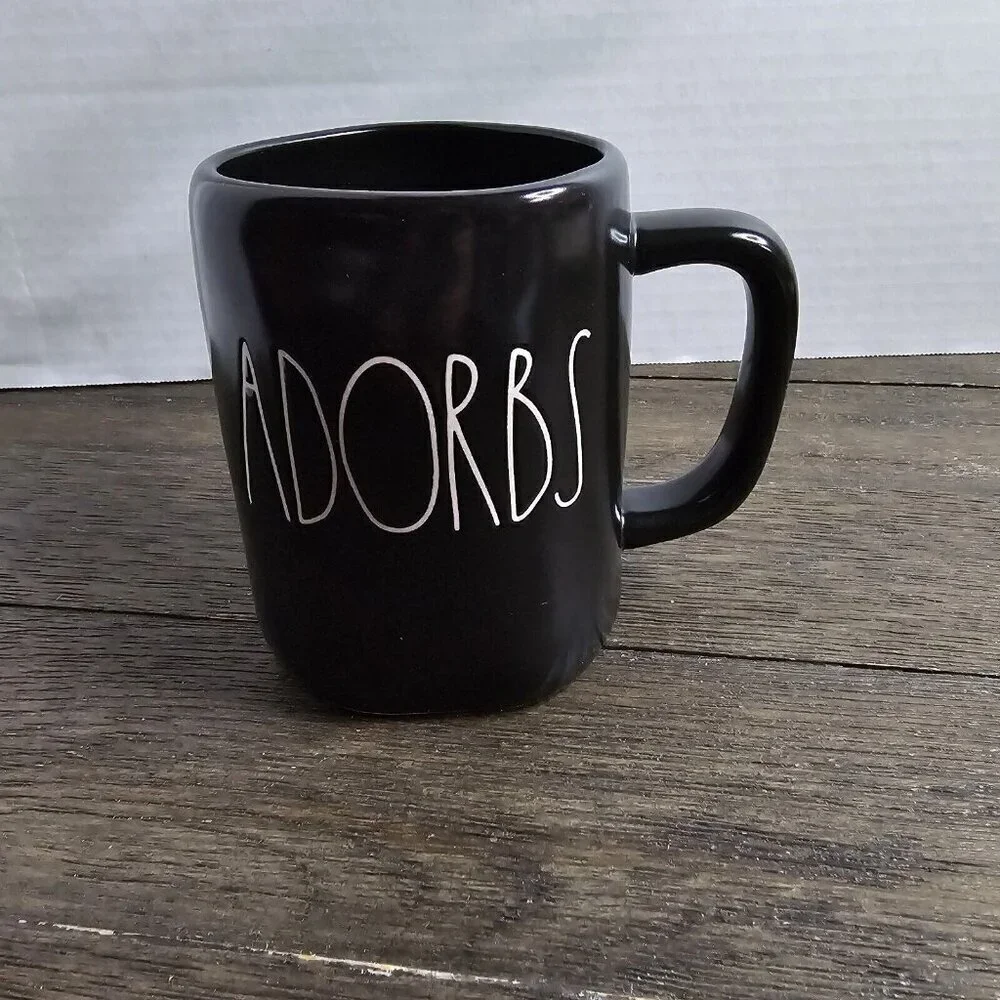 Rae Dunn Magenta Adorbs Black White Ceramic Coffee Mug
